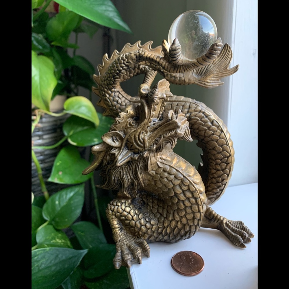 Metal dragon with the pearl